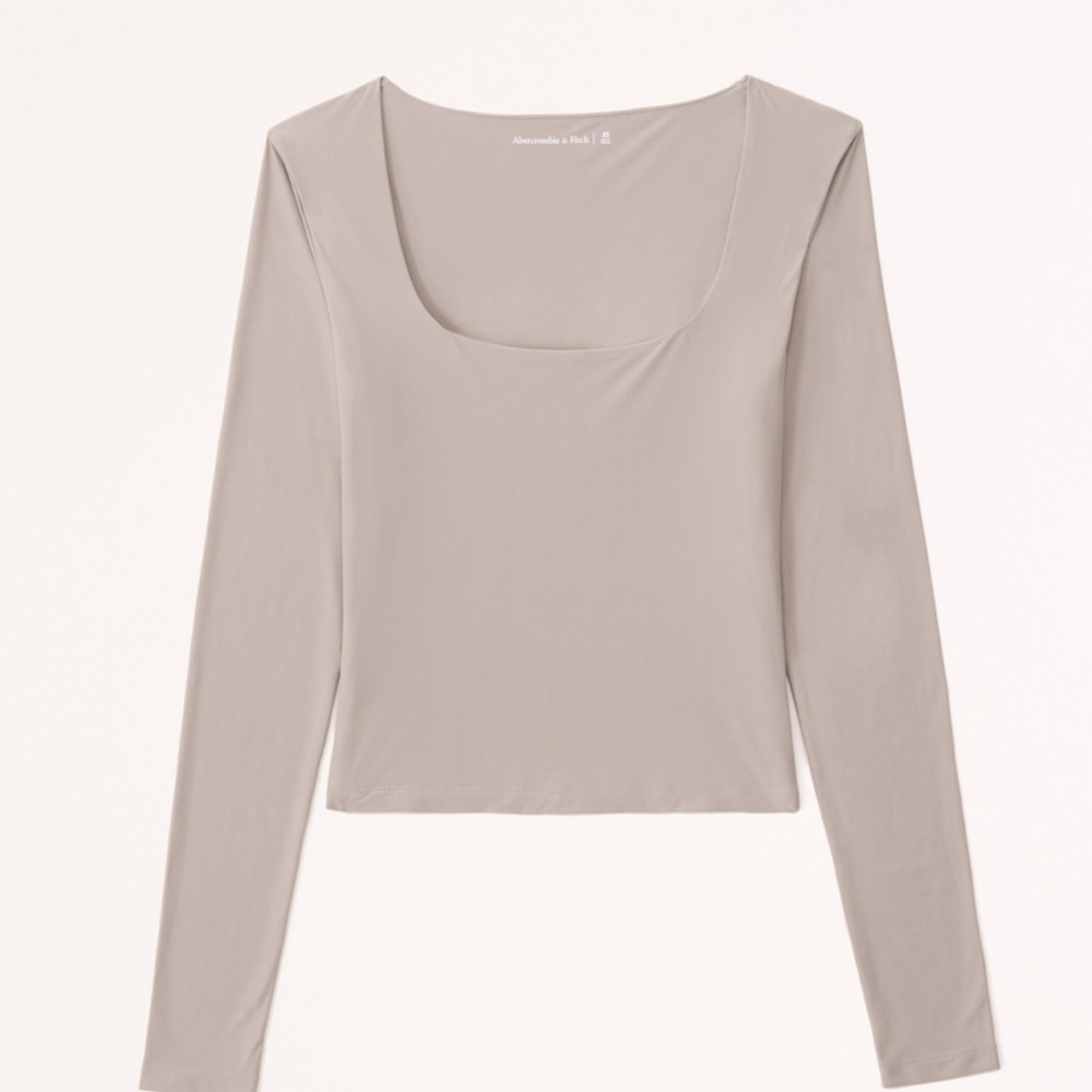 Abercrombie & Fitch Beige Long Sleeve Top